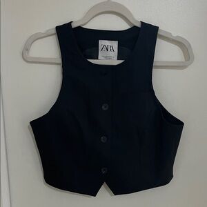Zara Women's Black Cropped Vest | M